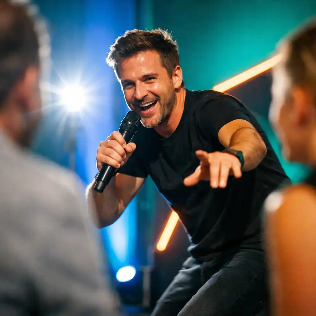 Performer během doprovodného programu firemního eventu